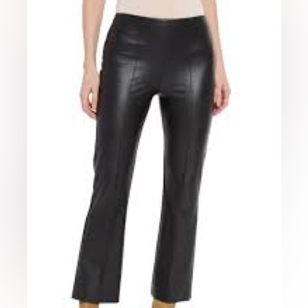 Joie black faux leather pants with tummy control size large - Picture 1 of 9